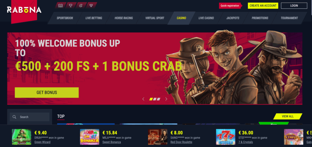 Rabona Casino Home